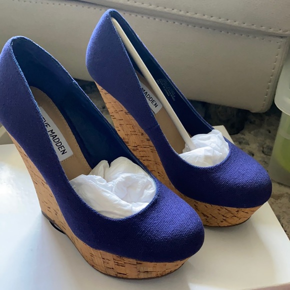 Steve Madden Shoes - Steve Madden Polyanna Navy Blue Wedge